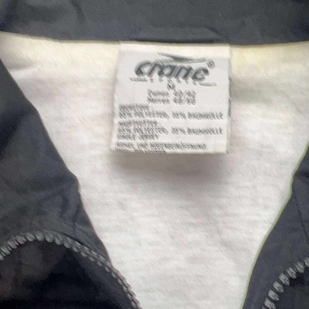 Crane Sports Jacket Mens M Black Red White‎ Full Zip Lightweight Windbreaker